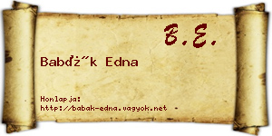Babák Edna névjegykártya
